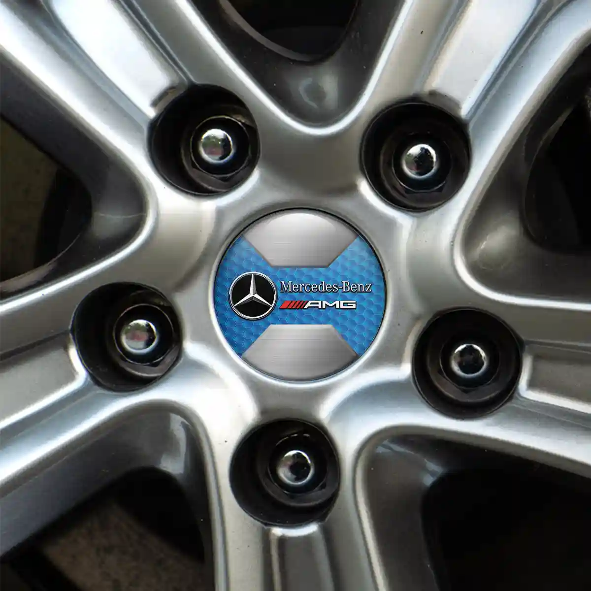 Mercedes AMG Logo Silicone Emblem Self-Adhesive Premium Edition