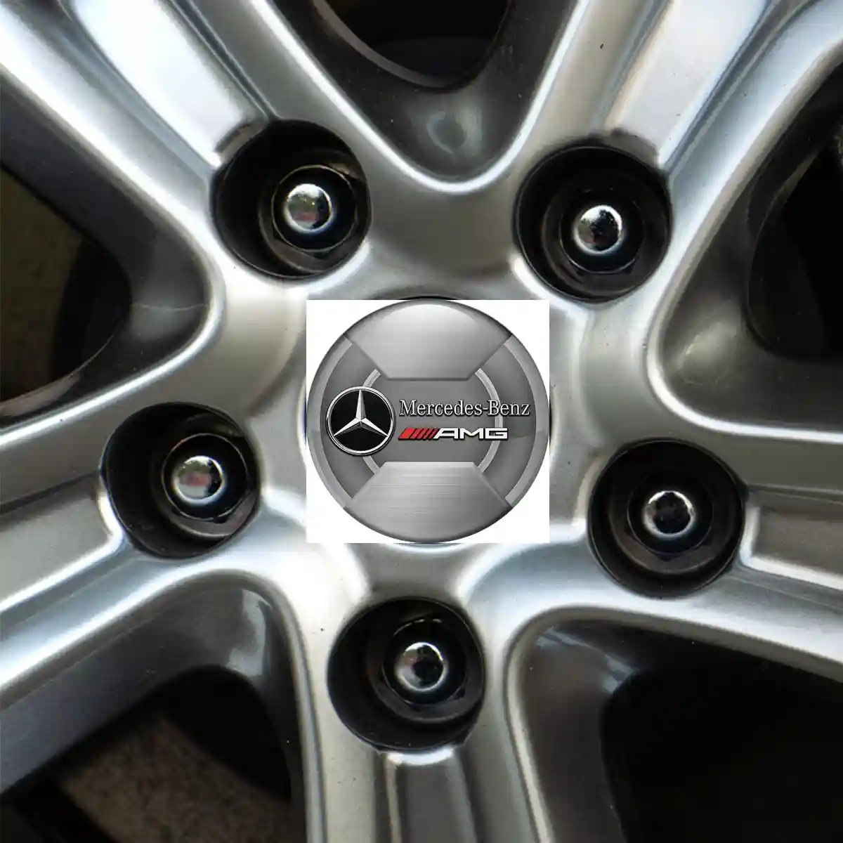 Mercedes AMG Wheel Emblem Self-Adhesive Branded Edition