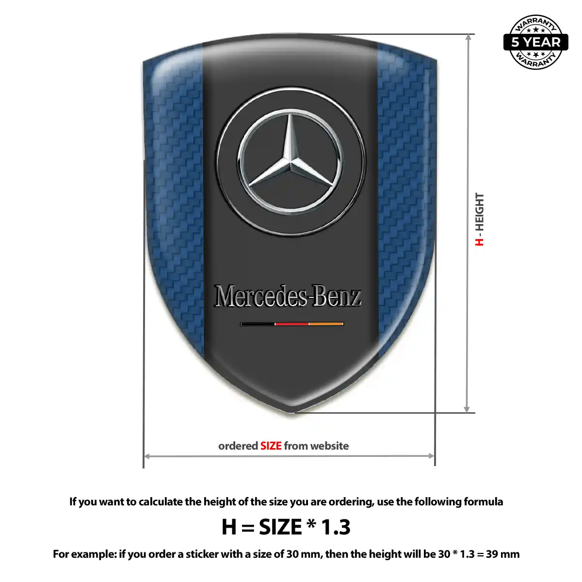 Mercedes Automotive Emblem Sticker Elite Finish