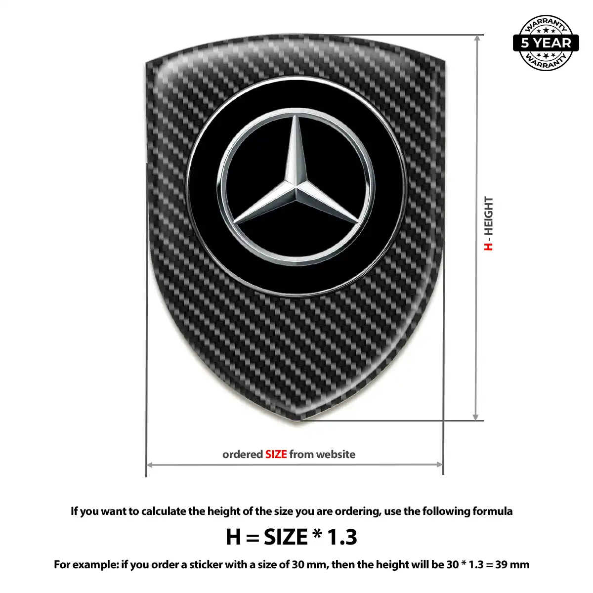 Mercedes Automotive Emblem Sticker Prestige Line