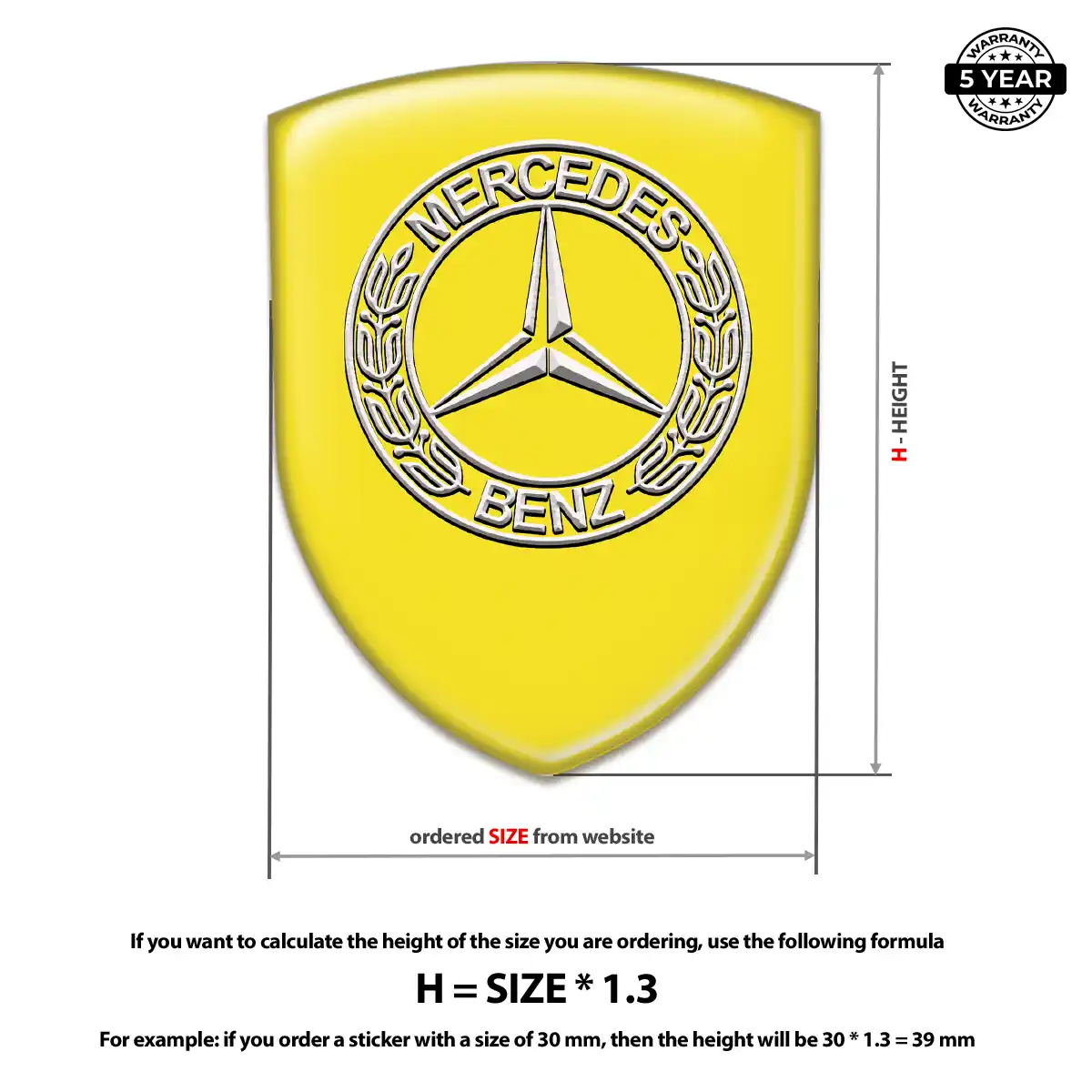 Mercedes Automotive Emblem Sticker Prime Quality