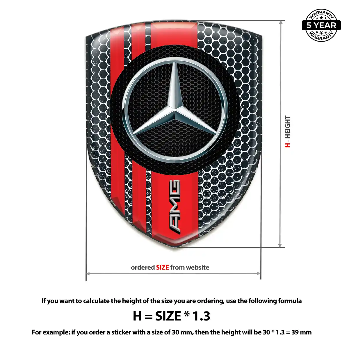 Mercedes Automotive Emblem Sticker Refined Design