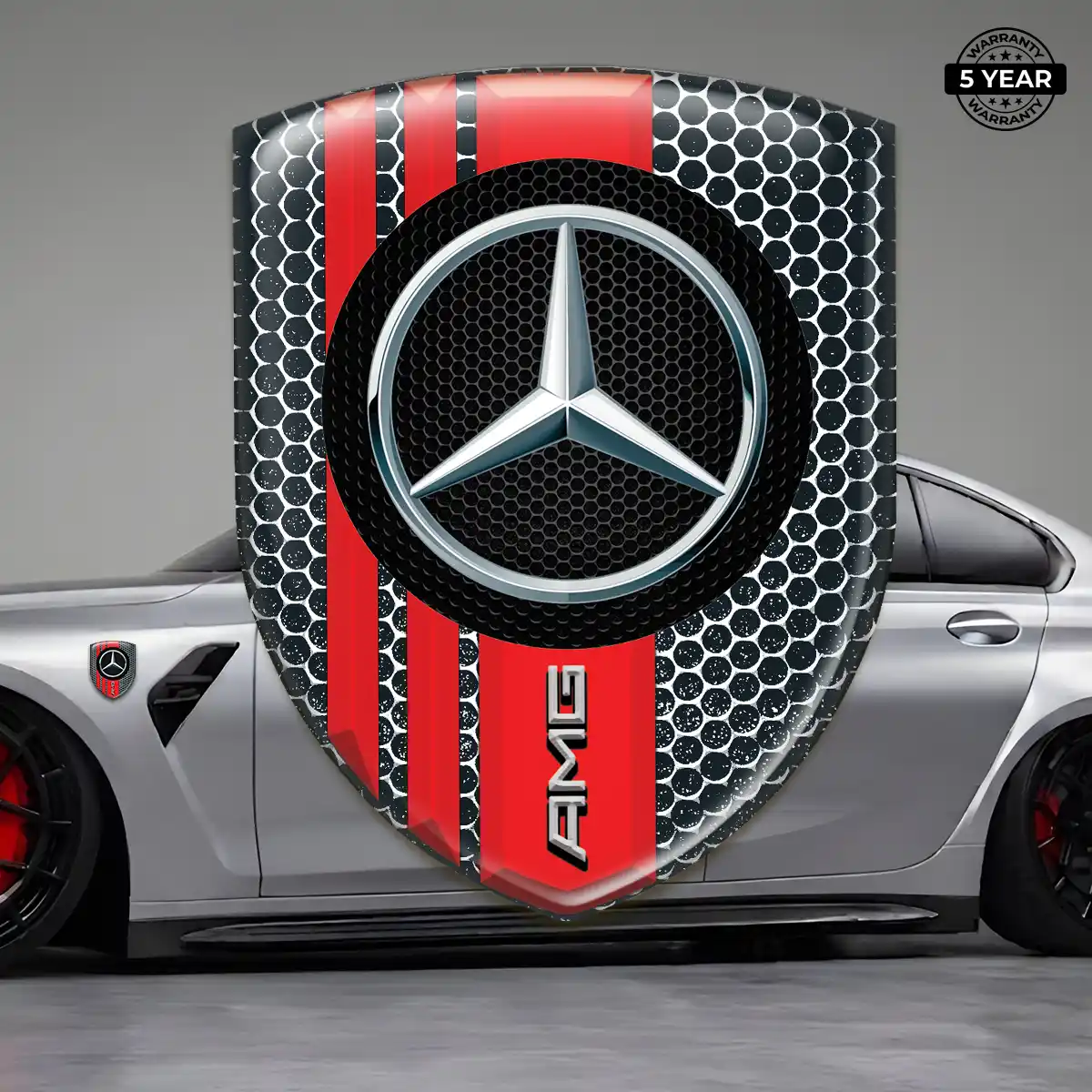 Mercedes Automotive Emblem Sticker Refined Design