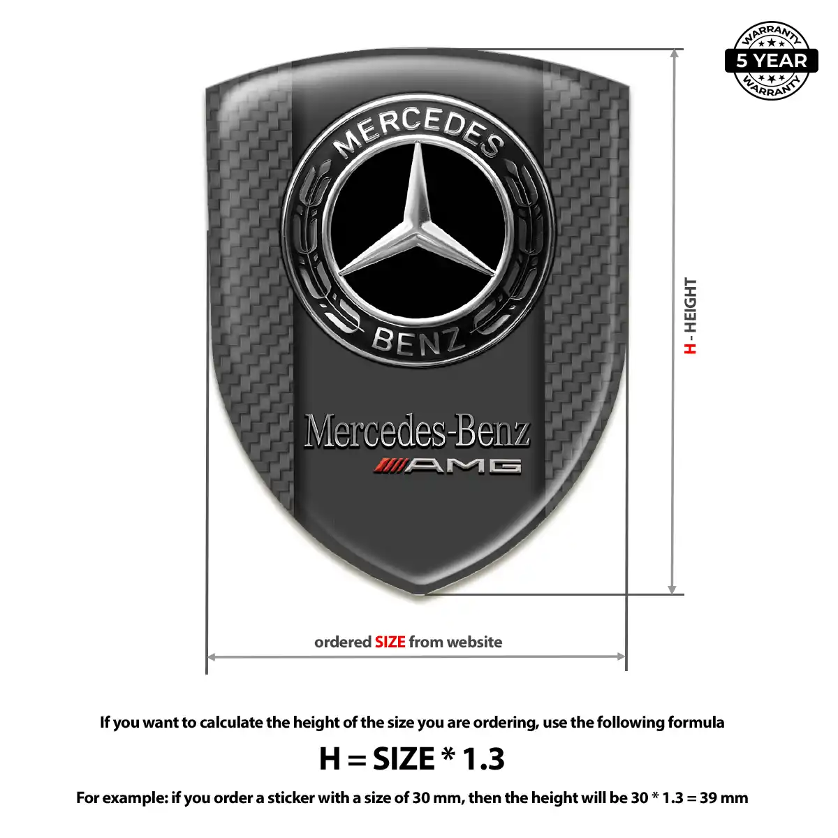 Mercedes Automotive Emblem Sticker Signature Grade