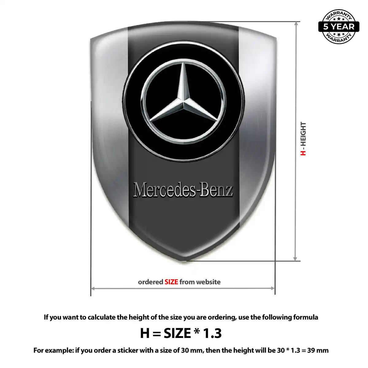 Mercedes Automotive Emblem Sticker Sleek Style
