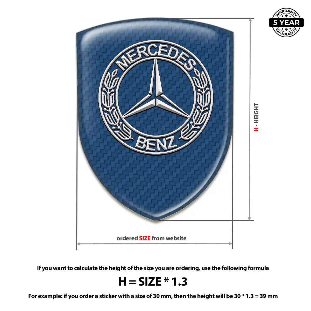 Mercedes Automotive Emblem Sticker Superior Craft