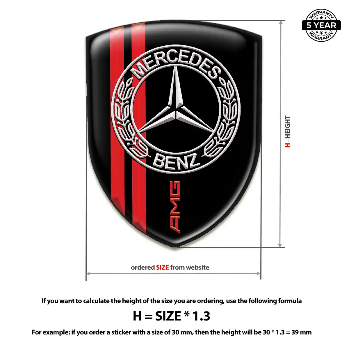 Mercedes Automotive Logo Sticker Elite Finish