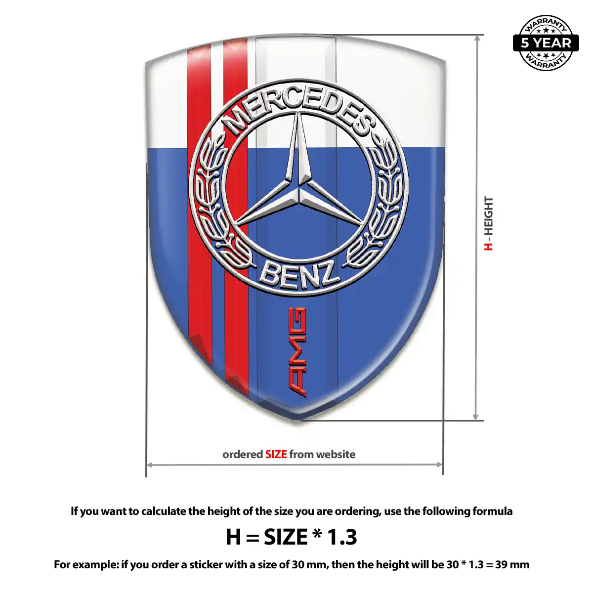 Mercedes Automotive Logo Sticker Prestige Line