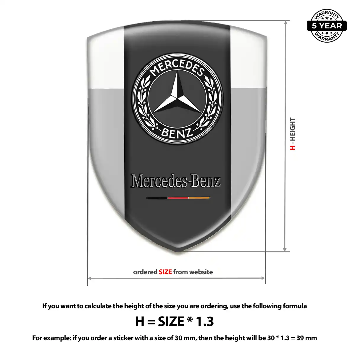 Mercedes Automotive Logo Sticker Prime Quality