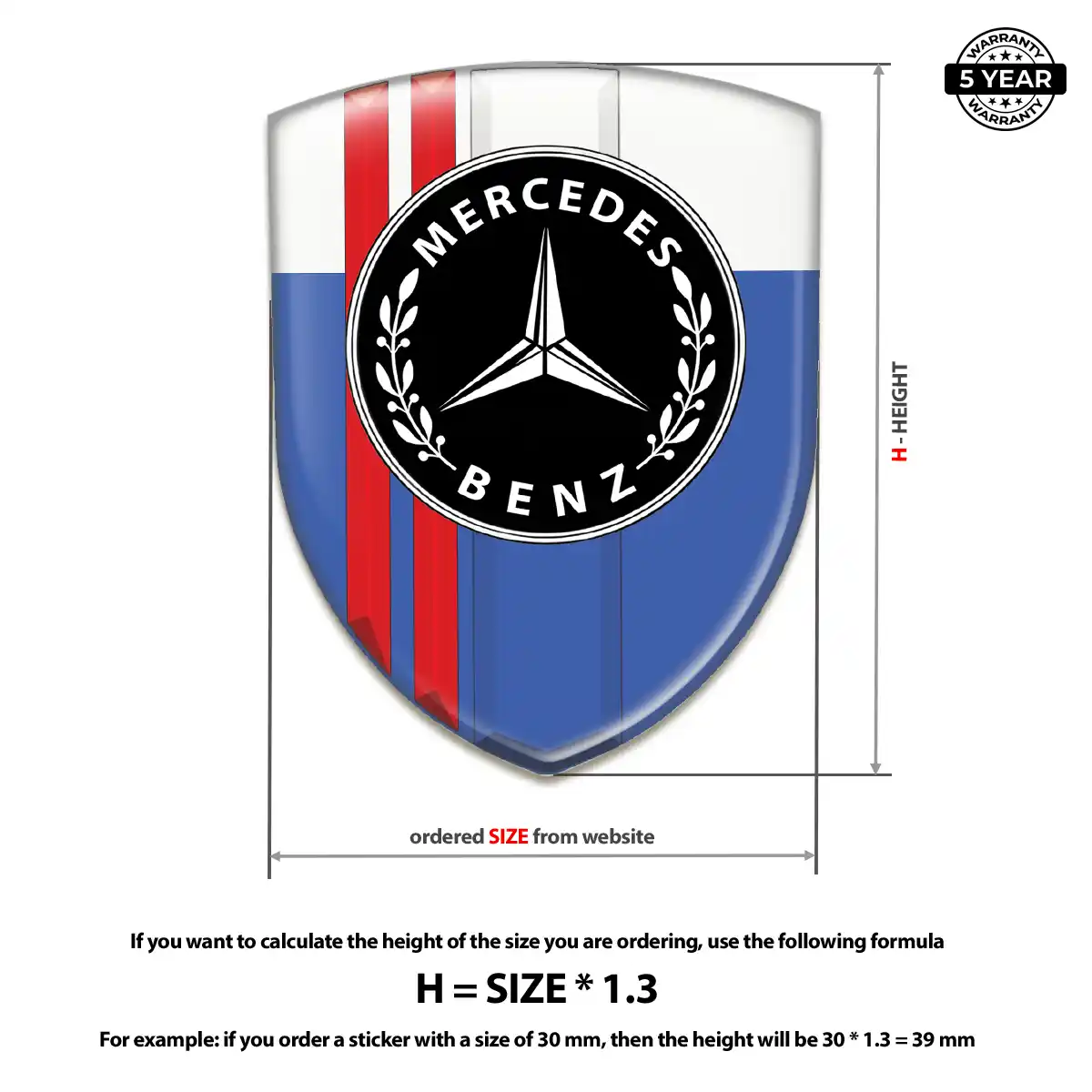 Mercedes Automotive Logo Sticker Refined Design
