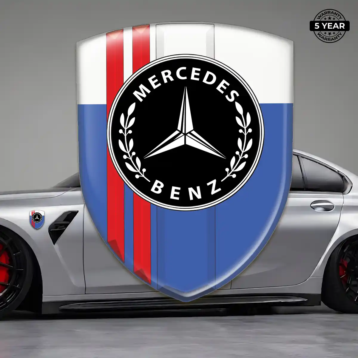 Mercedes Automotive Logo Sticker Refined Design
