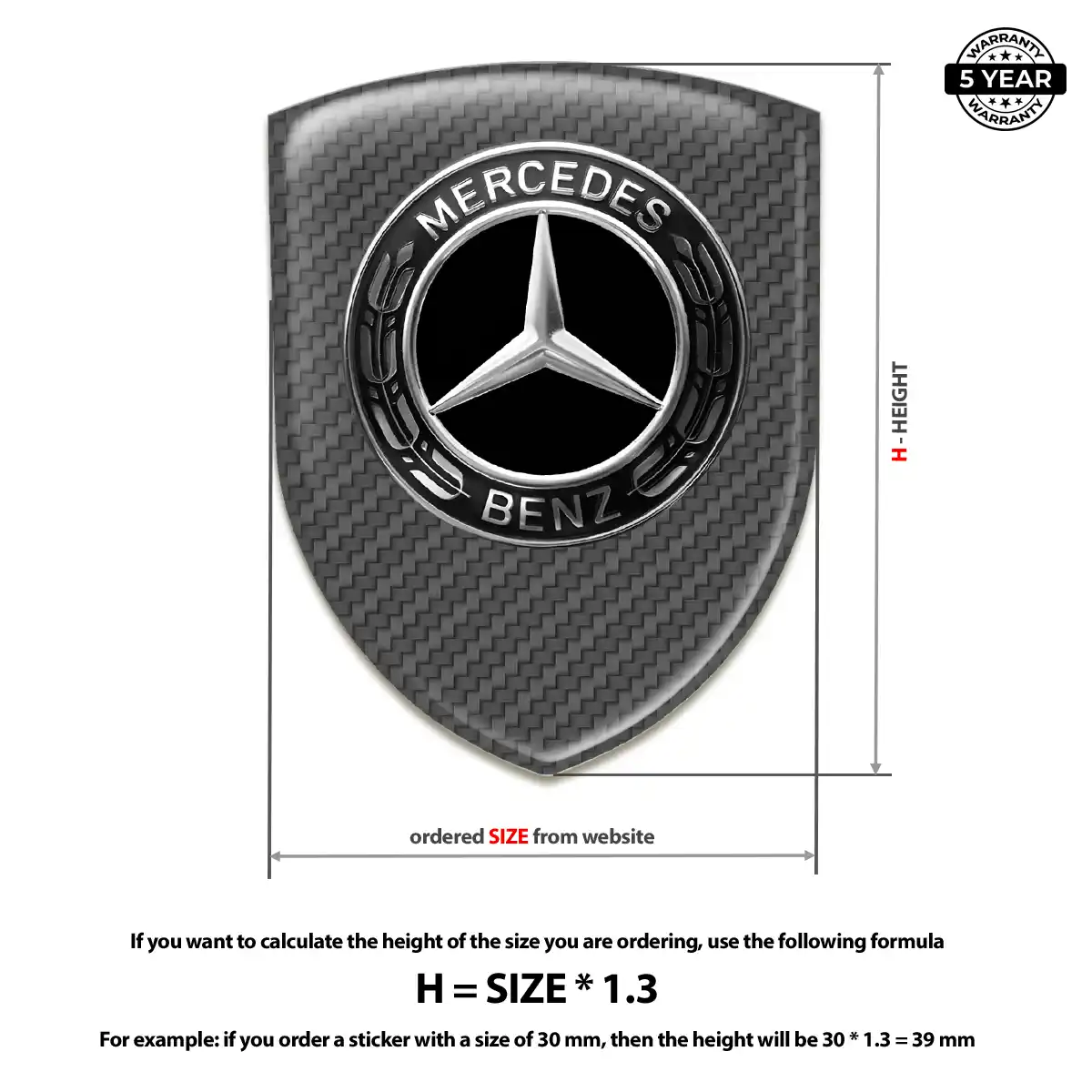 Mercedes Automotive Logo Sticker Signature Grade