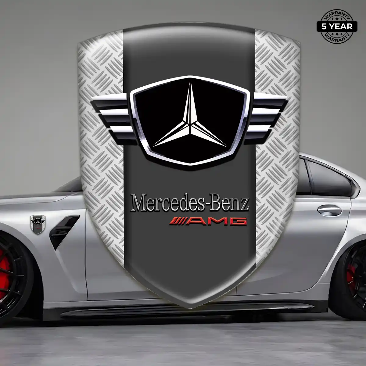 Mercedes Automotive Logo Sticker Sleek Style