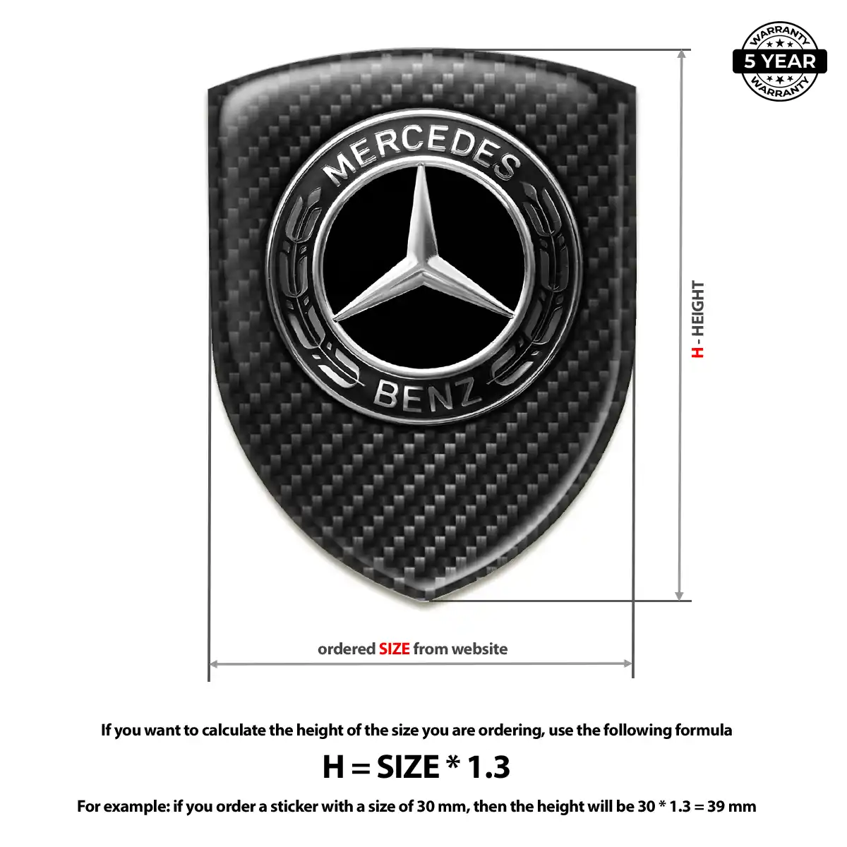 Mercedes Automotive Logo Sticker Superior Craft