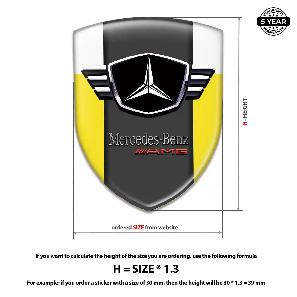 Mercedes Automotive Resin Decal Elite Finish