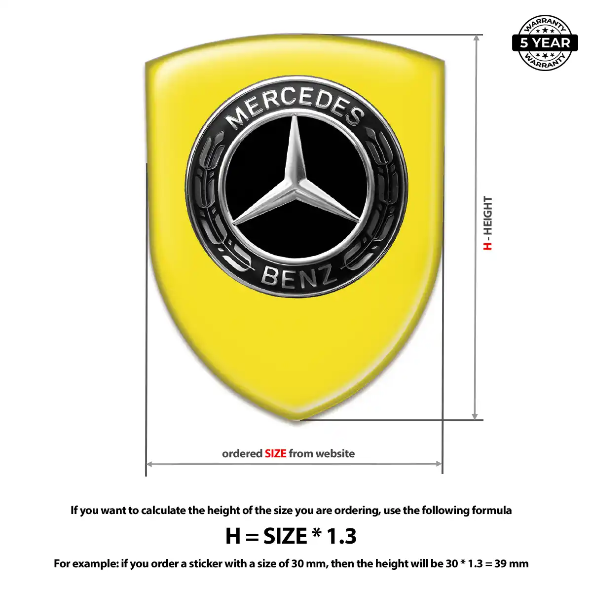 Mercedes Automotive Resin Decal Prime Quality