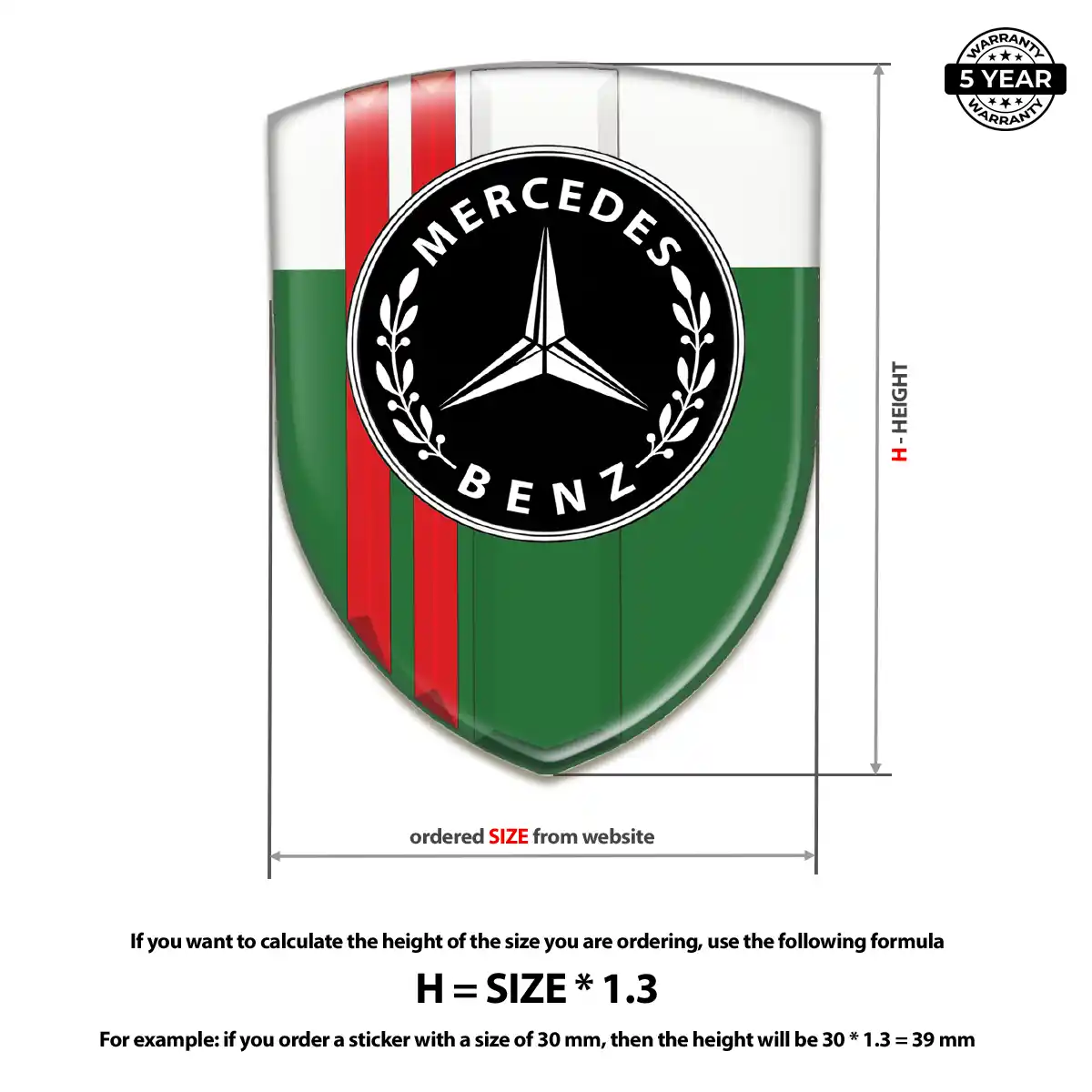 Mercedes Automotive Resin Decal Refined Design