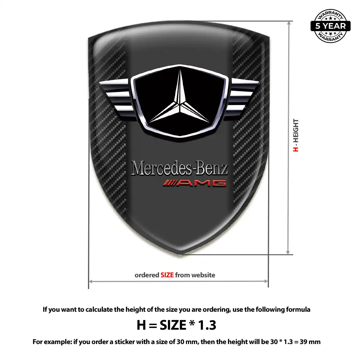 Mercedes Automotive Resin Decal Signature Grade