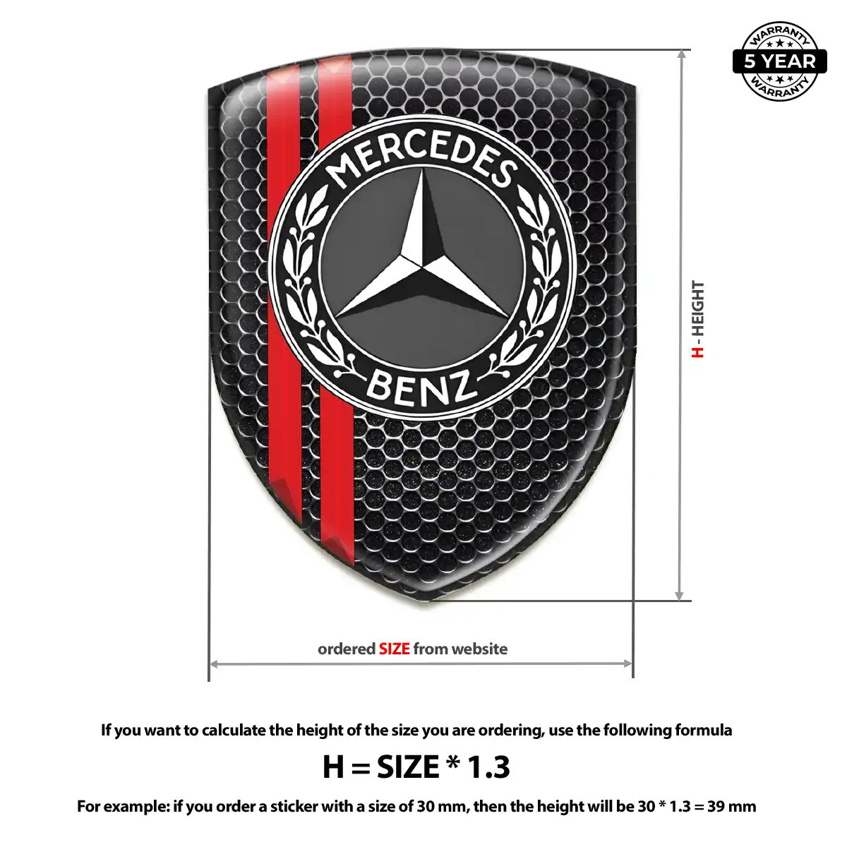 Mercedes Automotive Resin Decal Superior Craft
