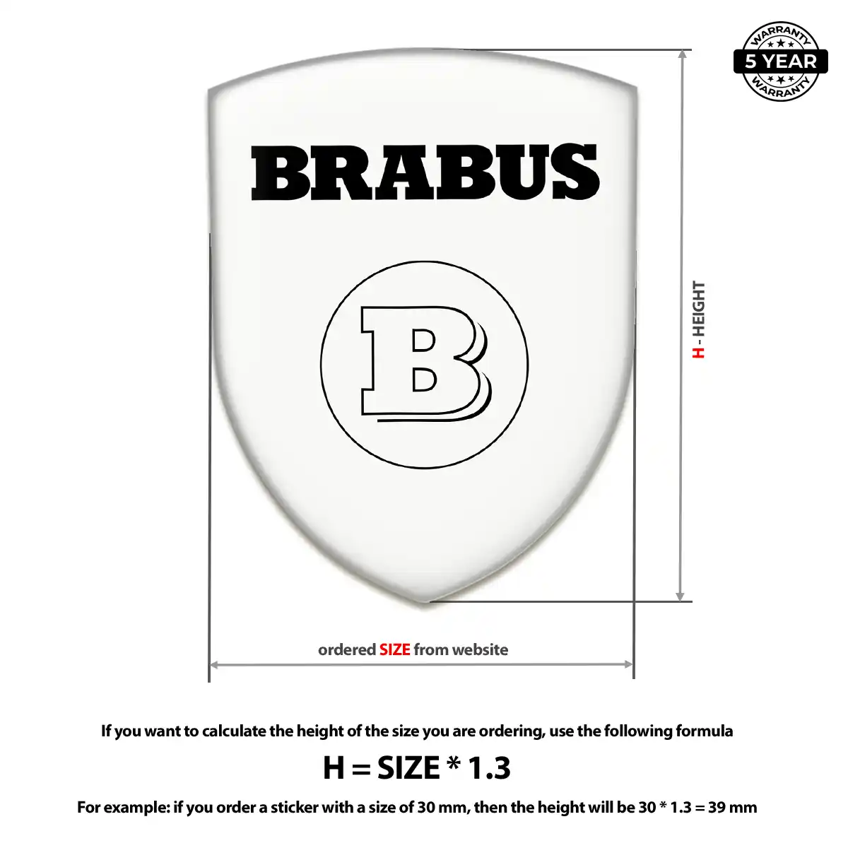 Mercedes Brabus 3D Badge Sticker Refined Design
