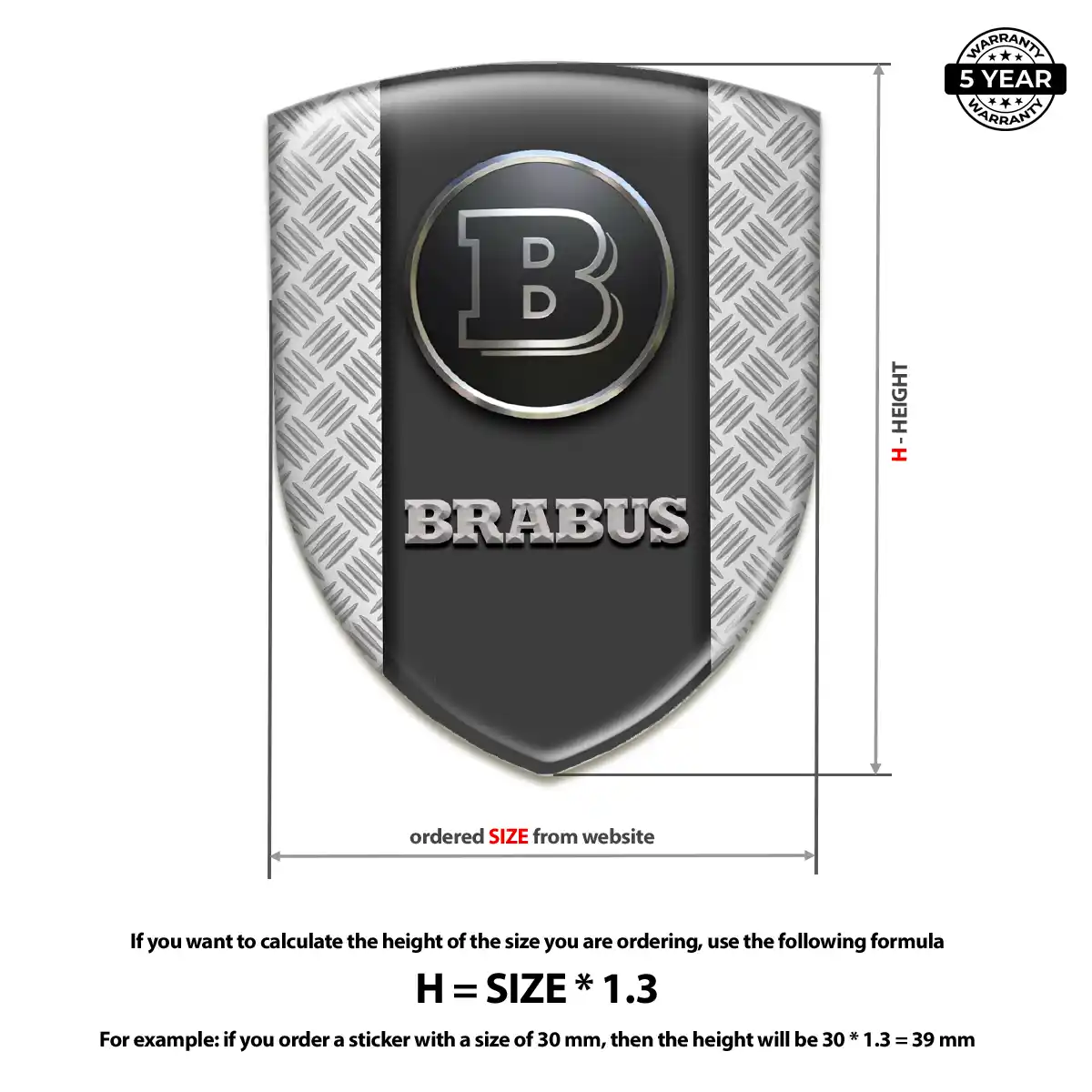 Mercedes Brabus 3D Badge Sticker Sleek Style