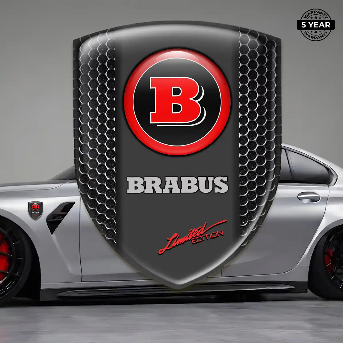 Mercedes Brabus 3D Emblem Sticker Refined Design