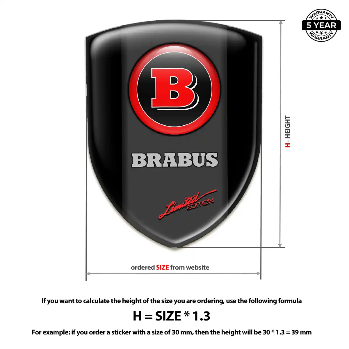 Mercedes Brabus 3D Emblem Sticker Sleek Style