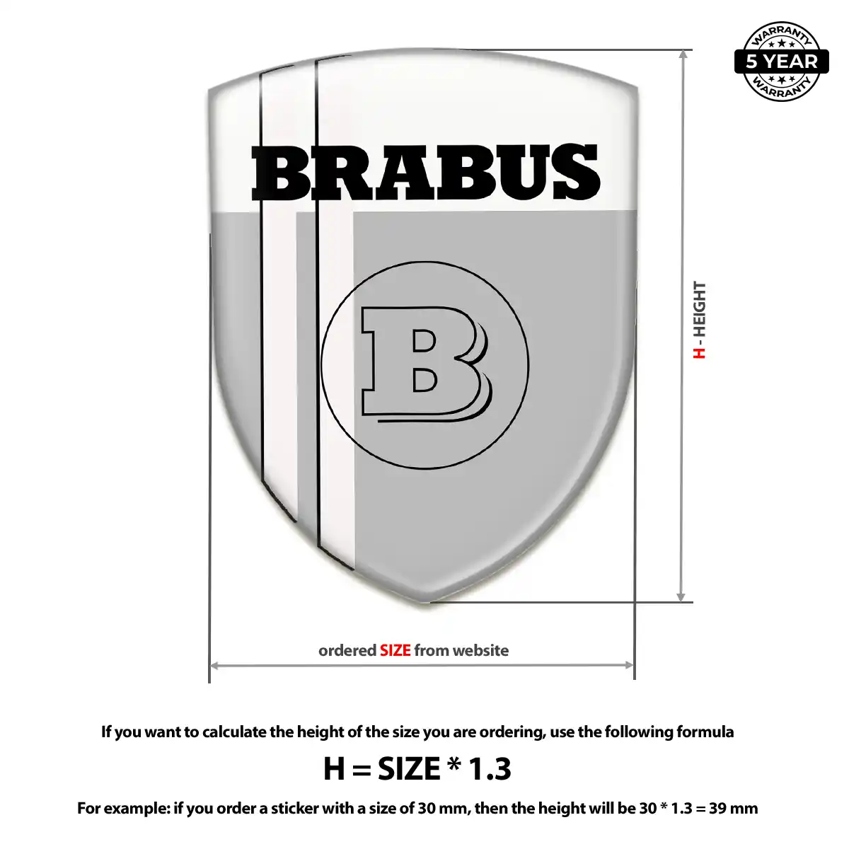 Mercedes Brabus 3D Gel Sticker Sleek Style