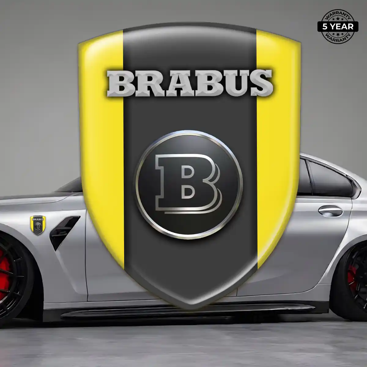 Mercedes Brabus 3D Logo Sticker Refined Design