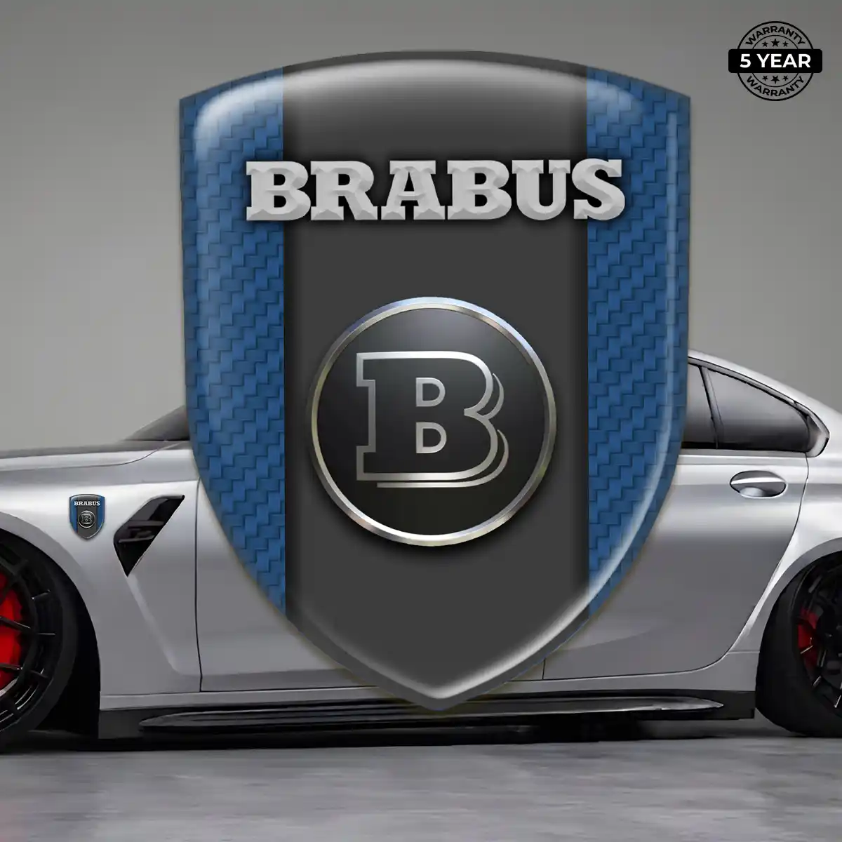 Mercedes Brabus 3D Logo Sticker Sleek Style