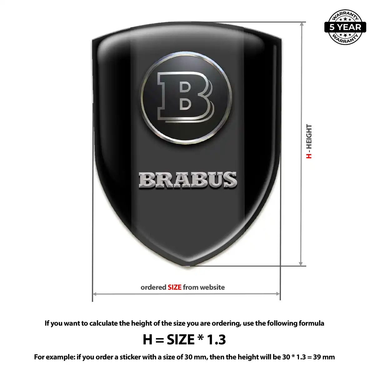 Mercedes Brabus Automotive Emblem Sticker Refined Design