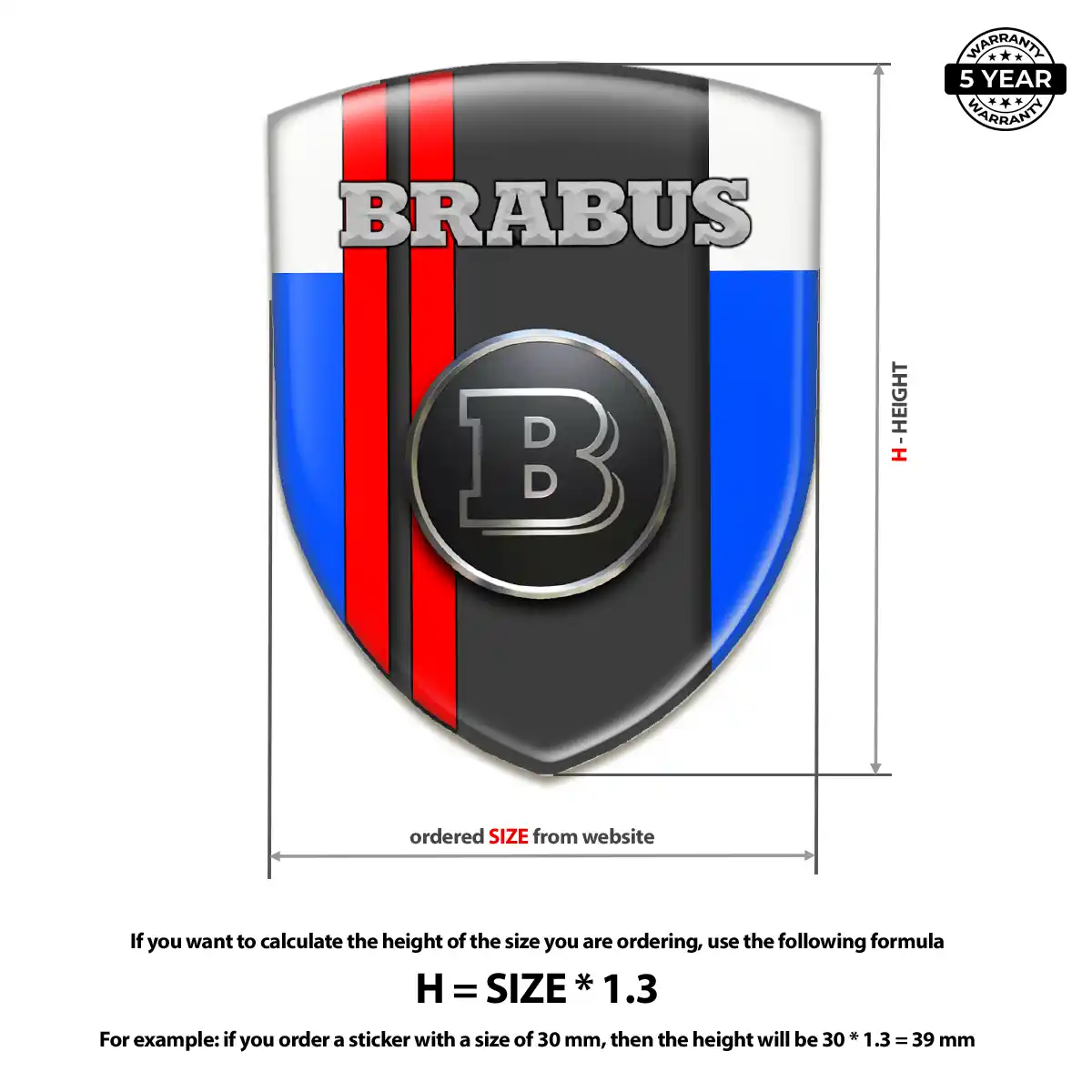 Mercedes Brabus Automotive Logo Sticker Refined Design