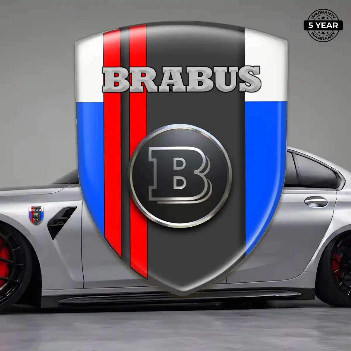 Mercedes Brabus Automotive Logo Sticker Refined Design