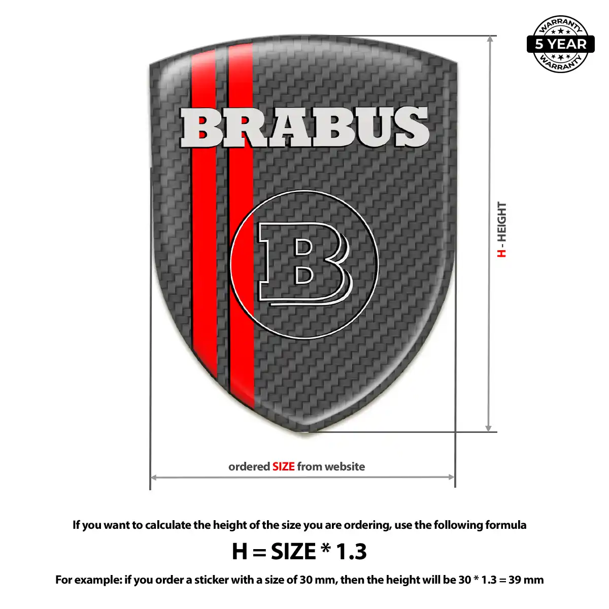 Mercedes Brabus Automotive Logo Sticker Sleek Style