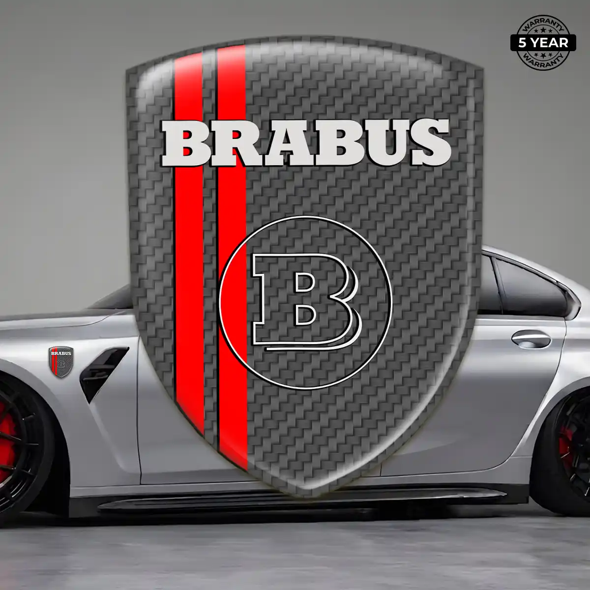 Mercedes Brabus Automotive Logo Sticker Sleek Style