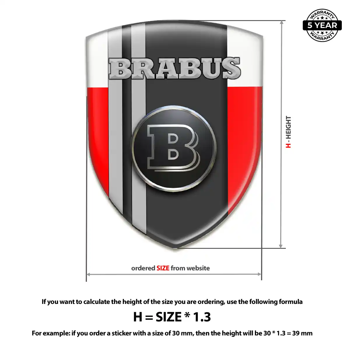 Mercedes Brabus Automotive Resin Decal Refined Design