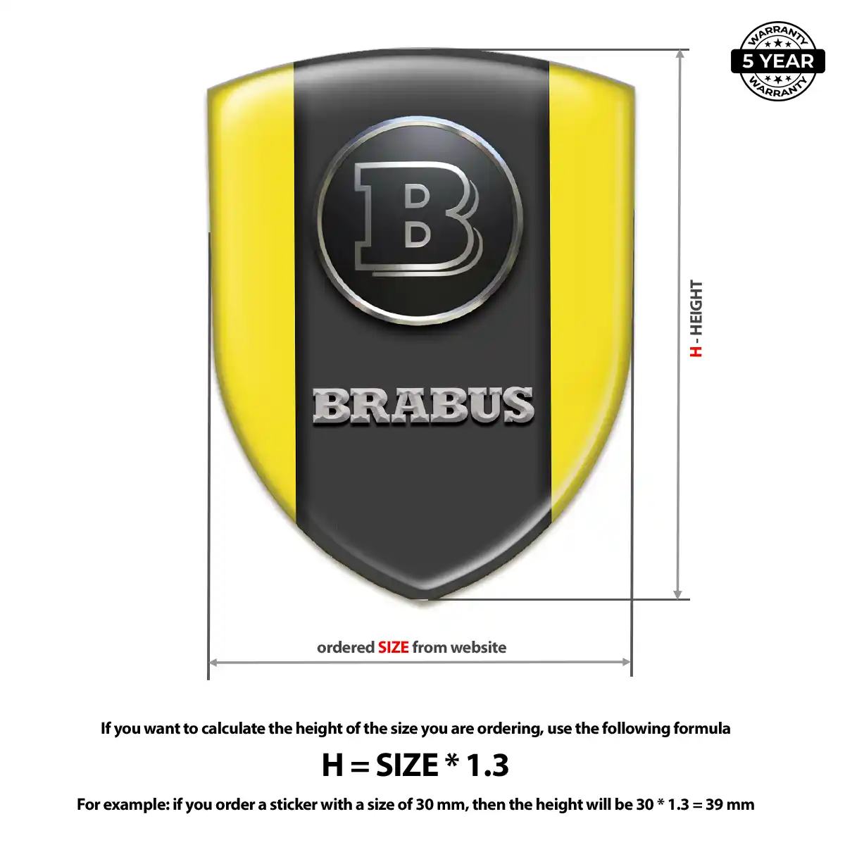 Mercedes Brabus Automotive Resin Decal Sleek Style