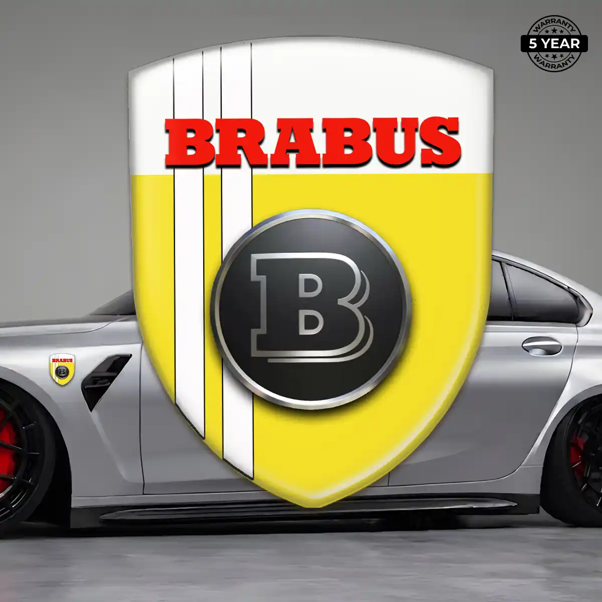 Mercedes Brabus Car Badge Sticker Refined Design