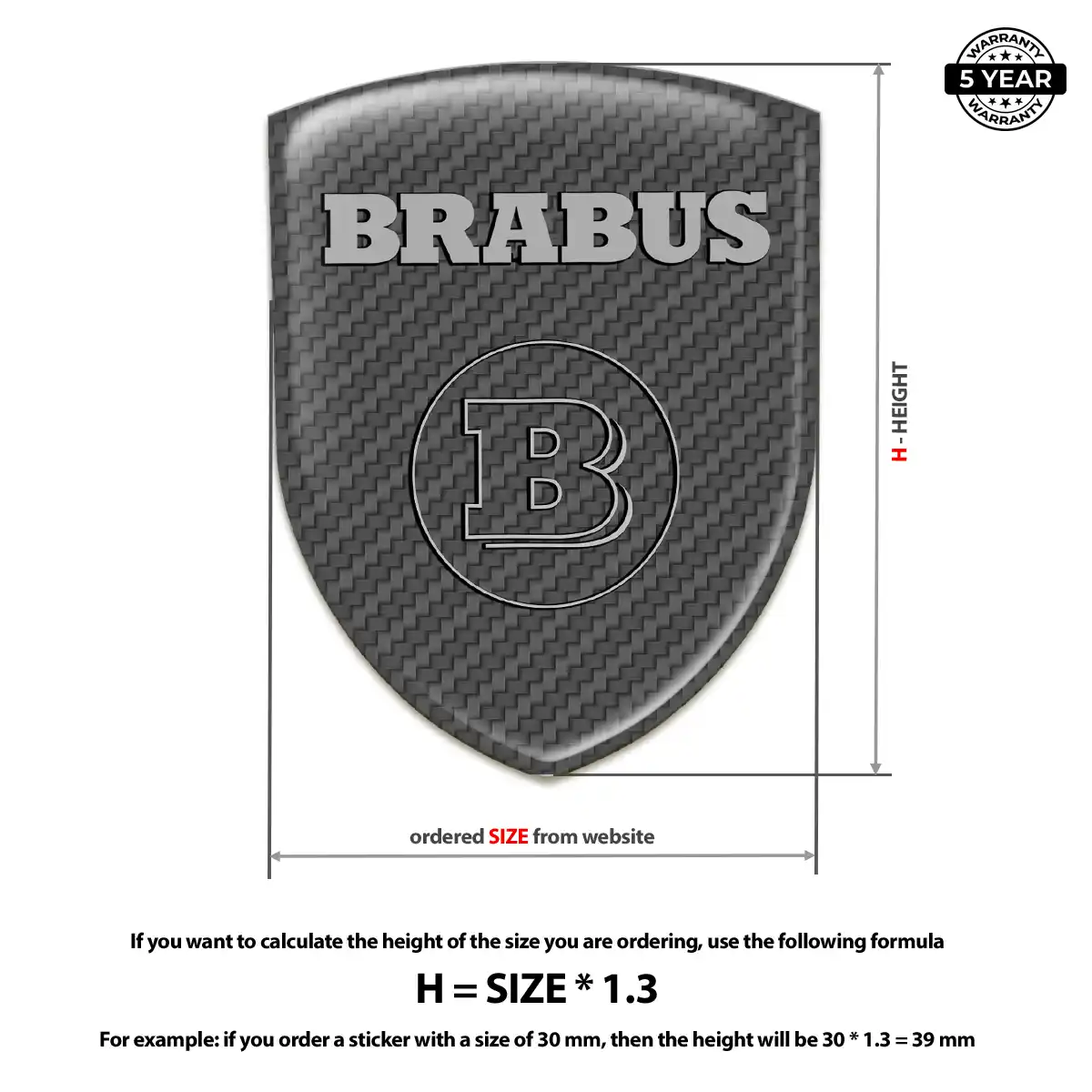 Mercedes Brabus Car Badge Sticker Sleek Style