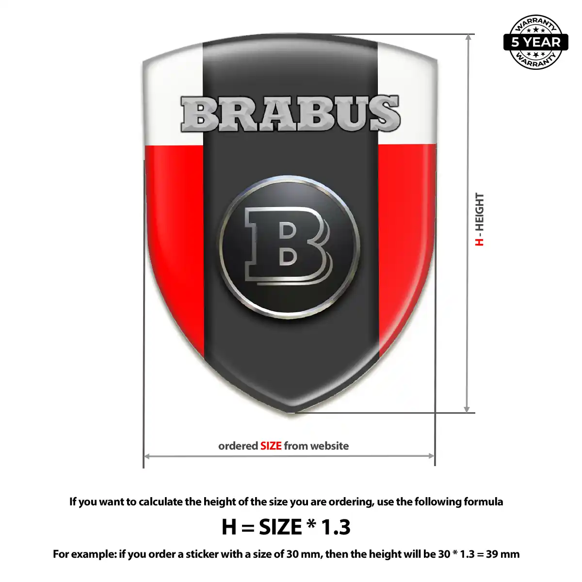 Mercedes Brabus Car Emblem Decal Refined Design