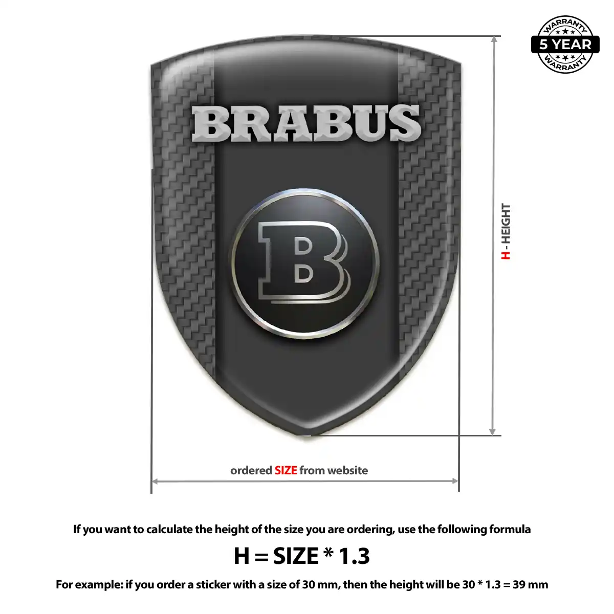 Mercedes Brabus Car Emblem Decal Sleek Style