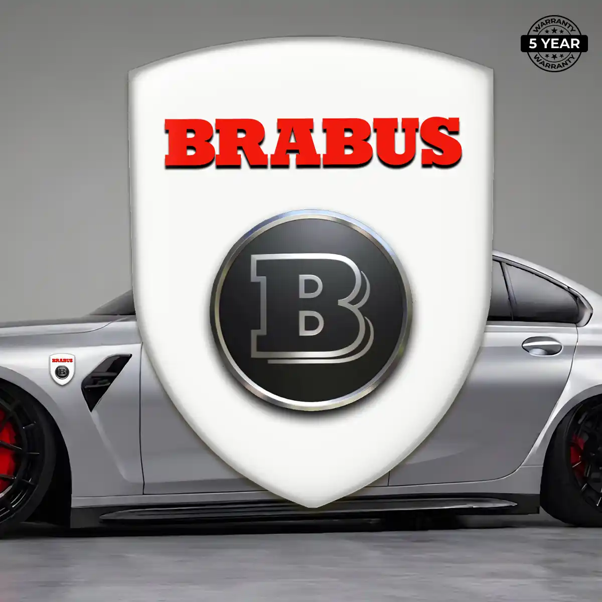 Mercedes Brabus Car Emblem Overlay Sleek Style