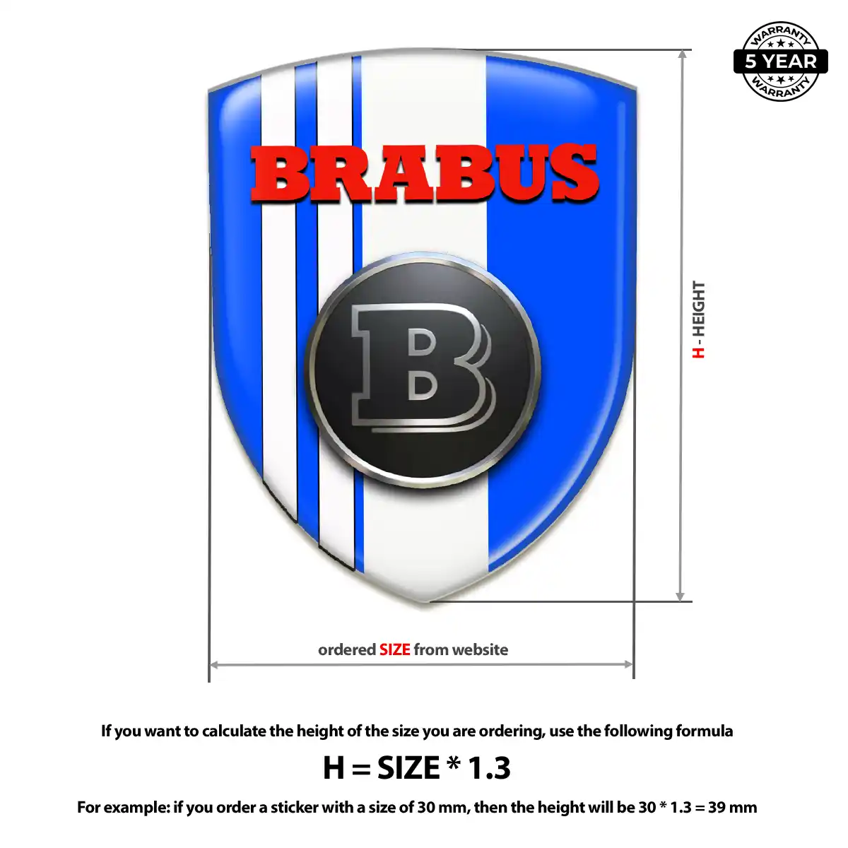 Mercedes Brabus Car Emblem Sticker Refined Design