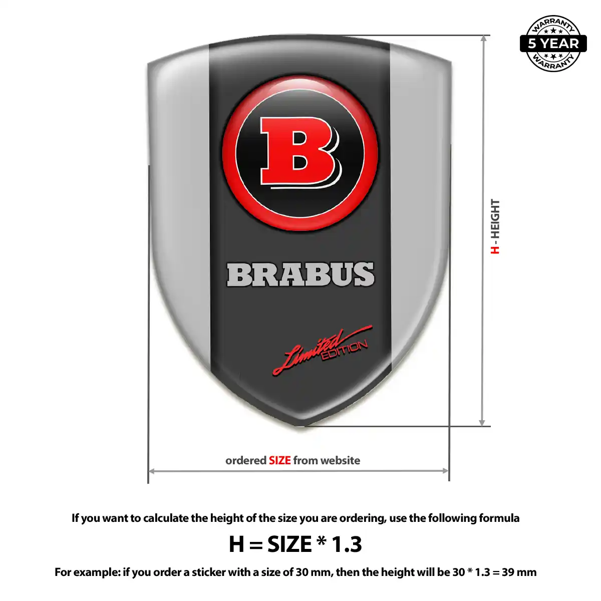 Mercedes Brabus Car Emblem Sticker Sleek Style