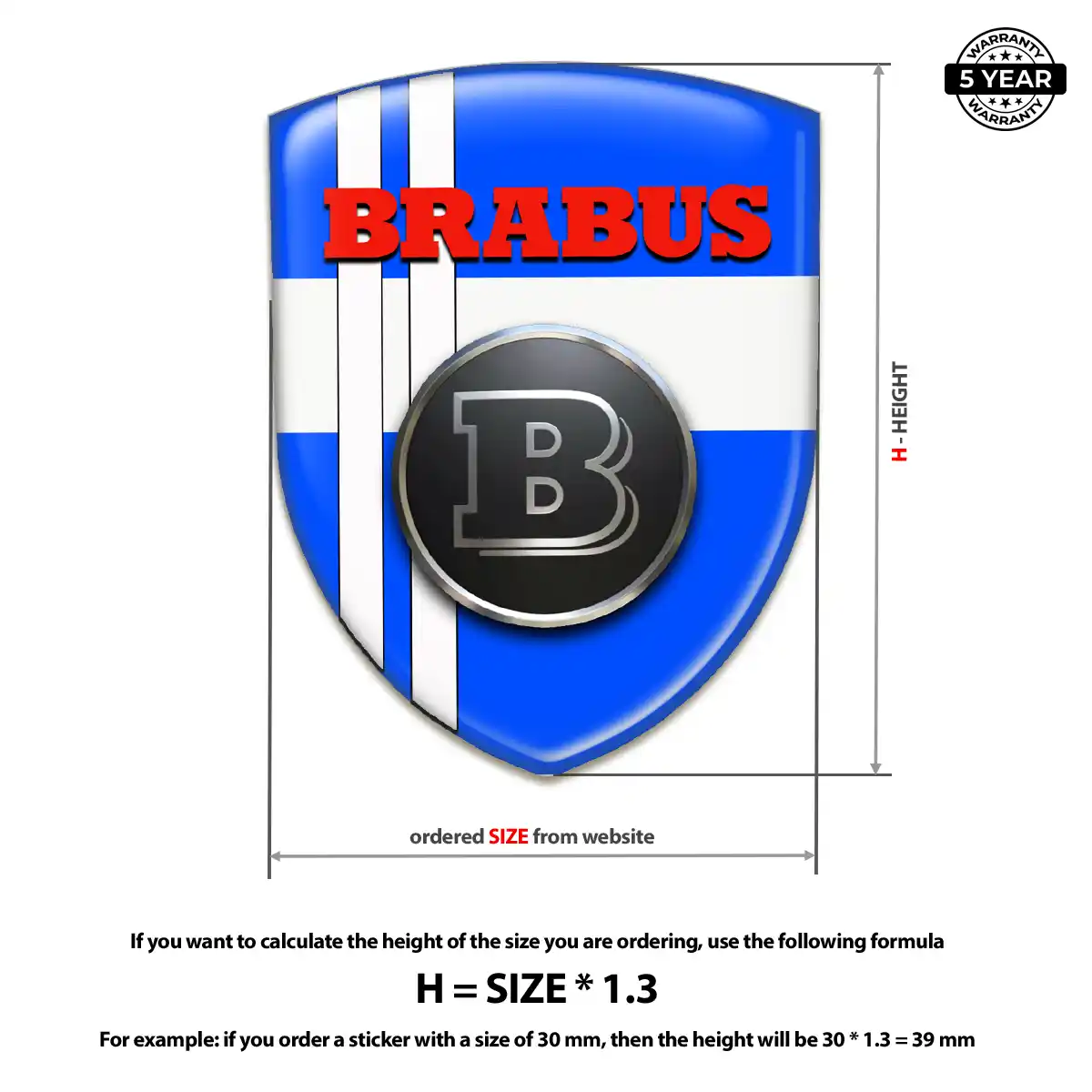Mercedes Brabus Car Logo Decal Refined Design