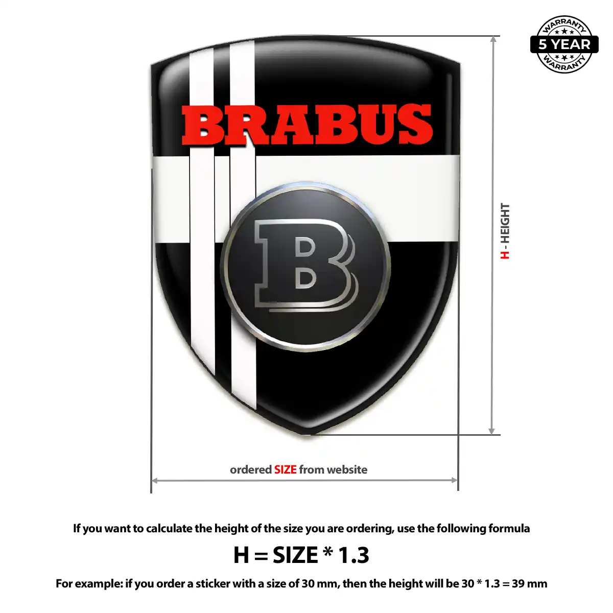 Mercedes Brabus Crest Emblem Elite Finish