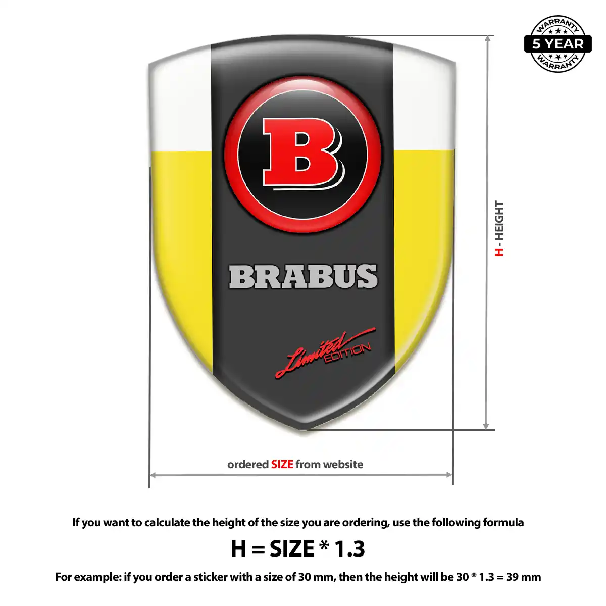Mercedes Brabus Crest Emblem Sleek Style