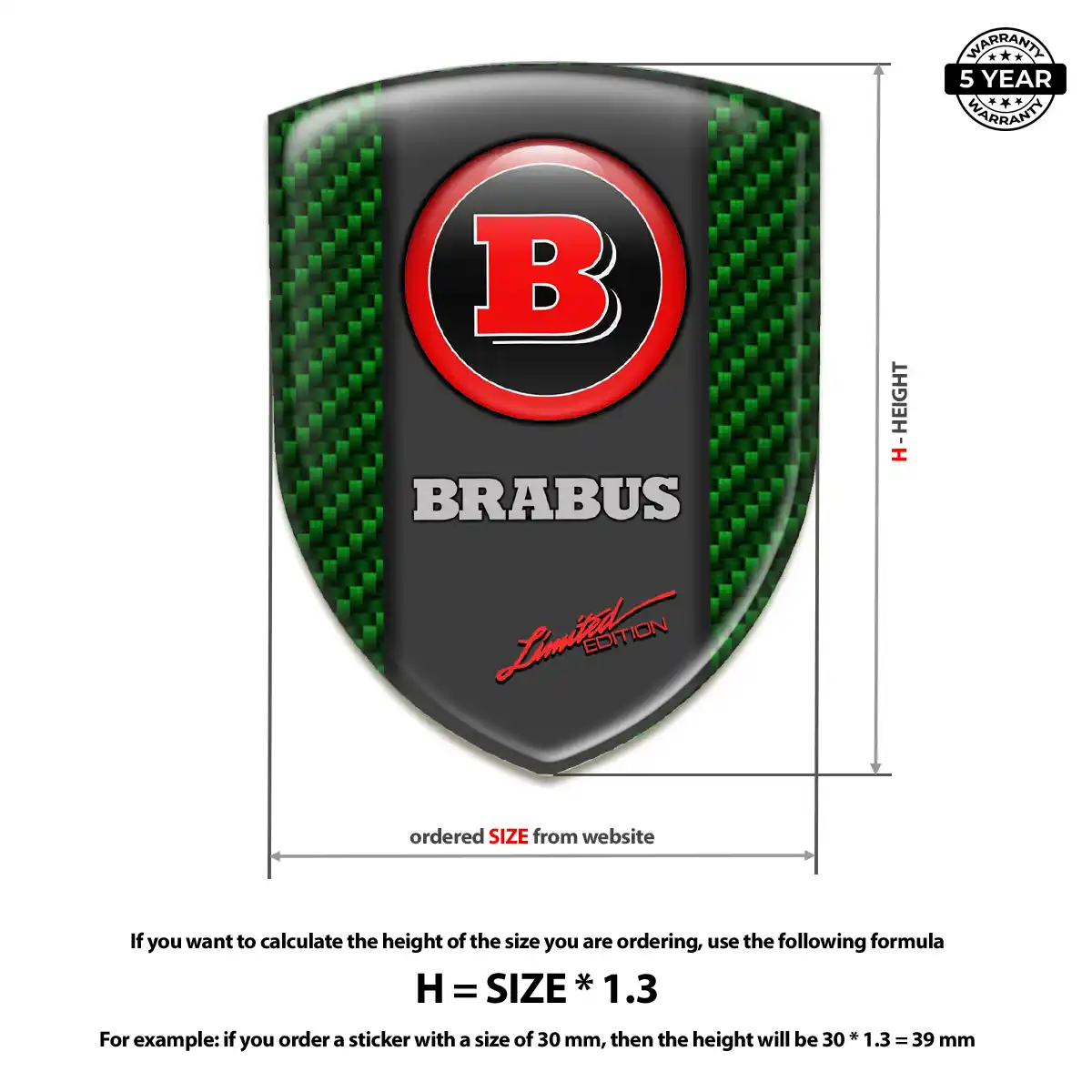 Mercedes Brabus Domed Badge Refined Design
