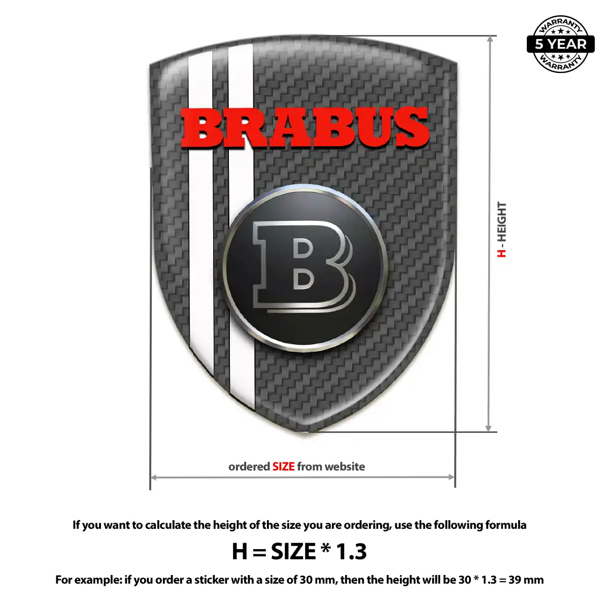 Mercedes Brabus Domed Car Sticker Sleek Style