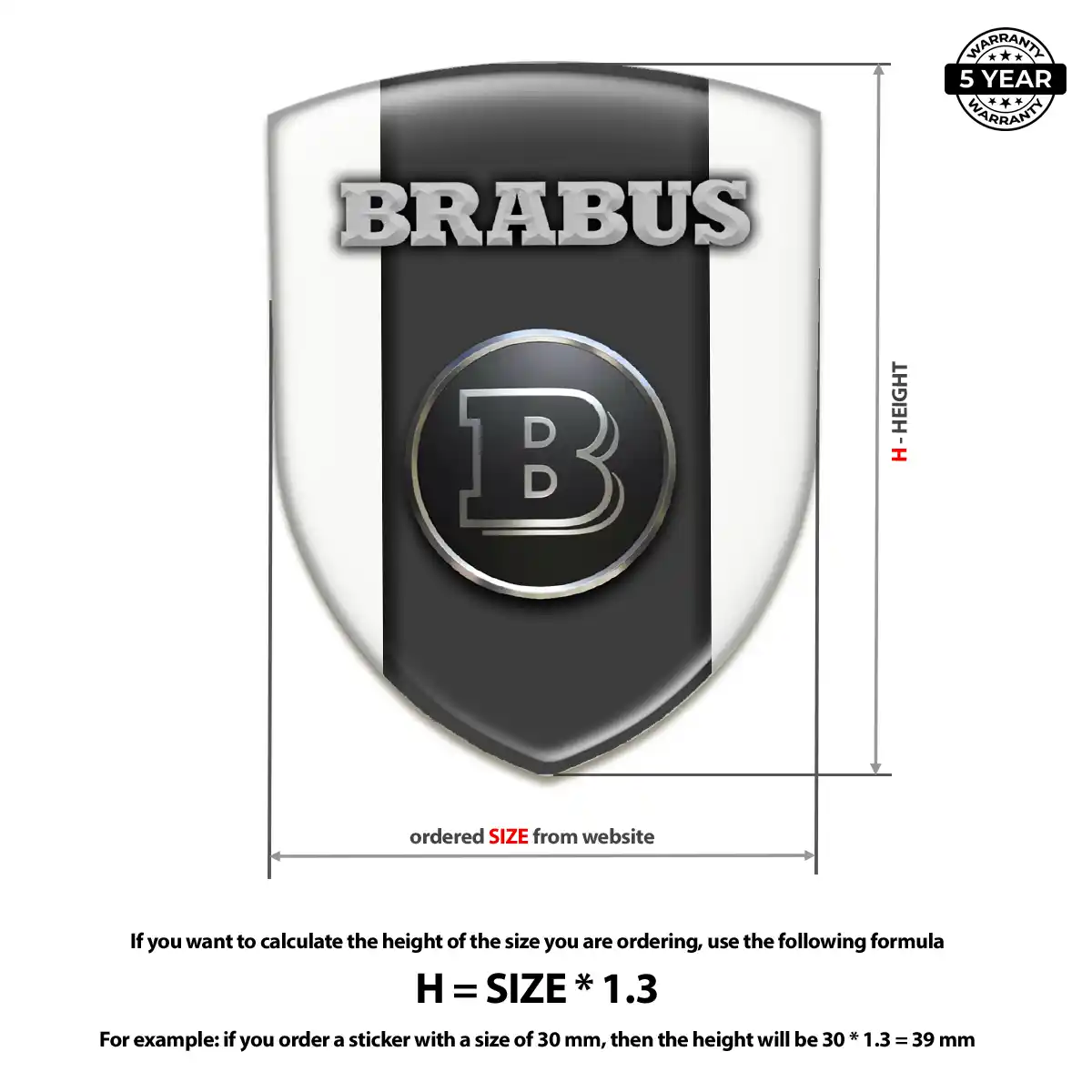 Mercedes Brabus Domed Decal Refined Design
